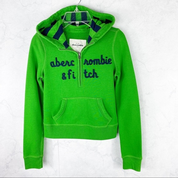 [A&F] Classic Green Quarter Zip